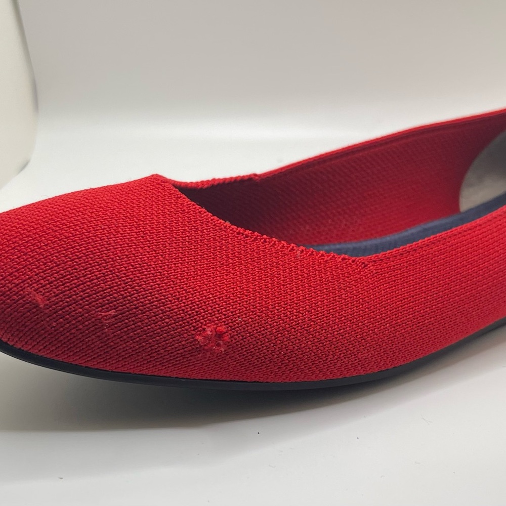 Rothy's Vibrant Red Flats with Blue Accents - Picture 9 of 9